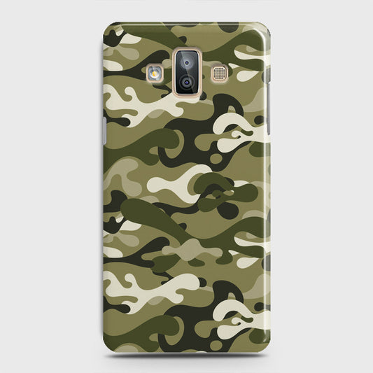 Samsung Galaxy J7 Duo Cover - Camo Series - Light Green Design - Matte Finish - Snap On Hard Case with LifeTime Colors Guarantee