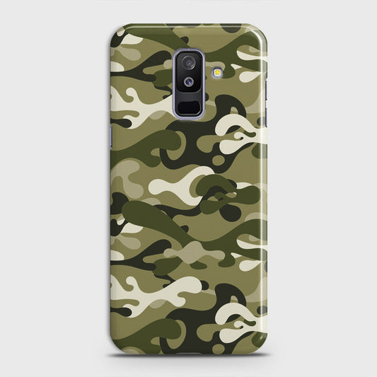 Samsung Galaxy J8 2018 Cover - Camo Series - Light Green Design - Matte Finish - Snap On Hard Case with LifeTime Colors Guarantee