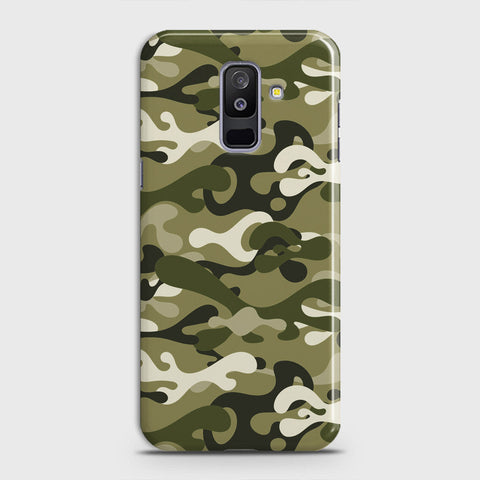 Samsung Galaxy J8 2018 Cover - Camo Series - Light Green Design - Matte Finish - Snap On Hard Case with LifeTime Colors Guarantee