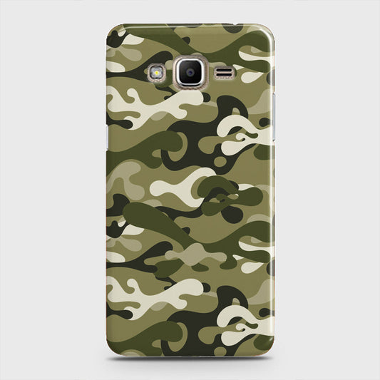 Samsung Galaxy J5 Cover - Camo Series - Light Green Design - Matte Finish - Snap On Hard Case with LifeTime Colors Guarantee