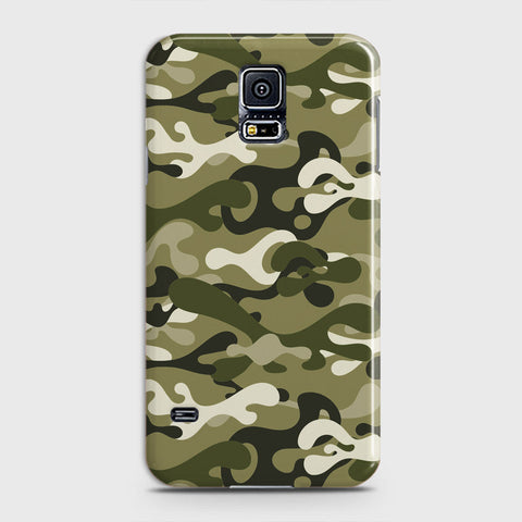 Samsung Galaxy S5 Cover - Camo Series - Light Green Design - Matte Finish - Snap On Hard Case with LifeTime Colors Guarantee