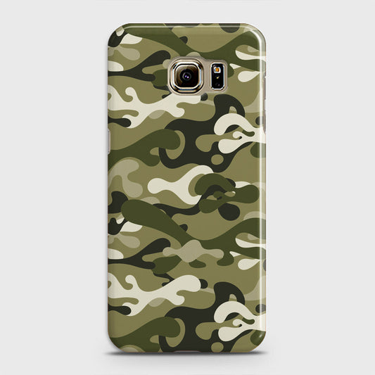 Samsung Galaxy S6 Cover - Camo Series - Light Green Design - Matte Finish - Snap On Hard Case with LifeTime Colors Guarantee