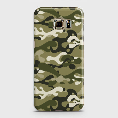 Samsung Galaxy S6 Cover - Camo Series - Light Green Design - Matte Finish - Snap On Hard Case with LifeTime Colors Guarantee