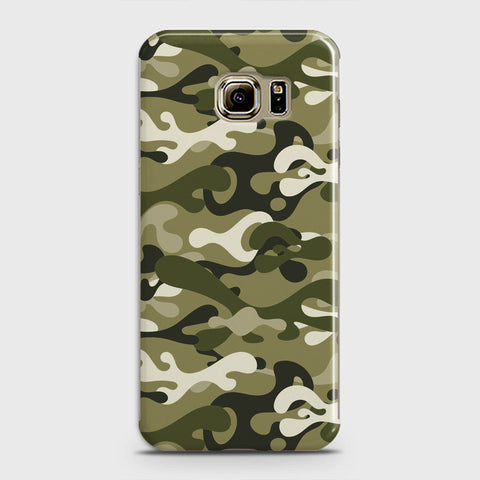 Samsung Galaxy S6 Edge Cover - Camo Series - Light Green Design - Matte Finish - Snap On Hard Case with LifeTime Colors Guarantee