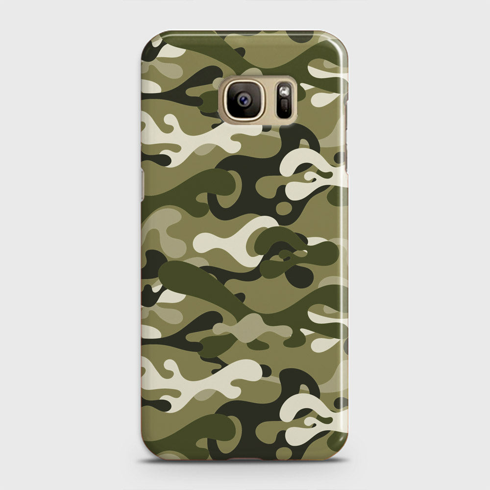 Samsung Galaxy S7 Cover - Camo Series - Light Green Design - Matte Finish - Snap On Hard Case with LifeTime Colors Guarantee