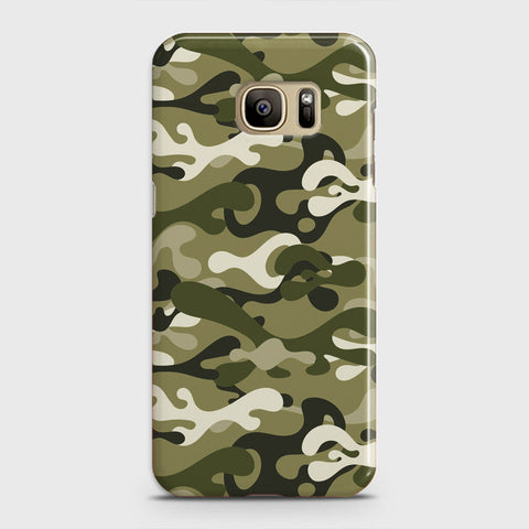 Samsung Galaxy S7 Edge Cover - Camo Series - Light Green Design - Matte Finish - Snap On Hard Case with LifeTime Colors Guarantee