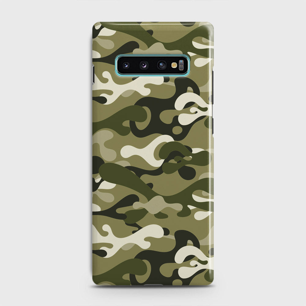 Samsung Galaxy S10 Cover - Camo Series - Light Green Design - Matte Finish - Snap On Hard Case with LifeTime Colors Guarantee