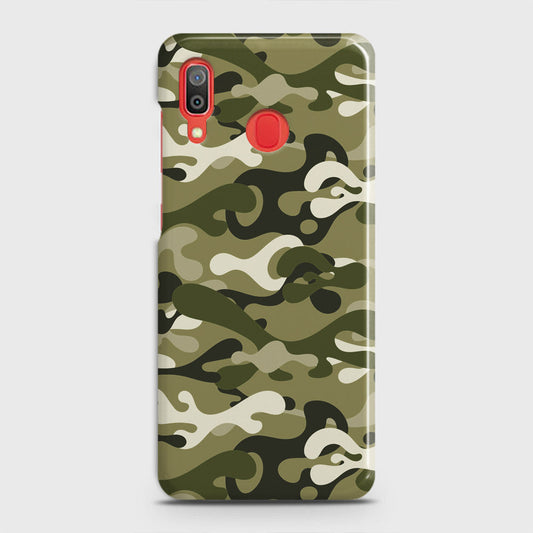 Samsung Galaxy A20 Cover - Camo Series - Light Green Design - Matte Finish - Snap On Hard Case with LifeTime Colors Guarantee