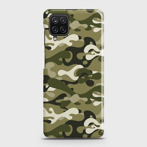 Samsung Galaxy A12 Cover - Camo Series - Light Green Design - Matte Finish - Snap On Hard Case with LifeTime Colors Guarantee