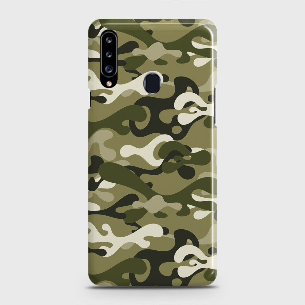 Samsung Galaxy A20s Cover - Camo Series - Light Green Design - Matte Finish - Snap On Hard Case with LifeTime Colors Guarantee