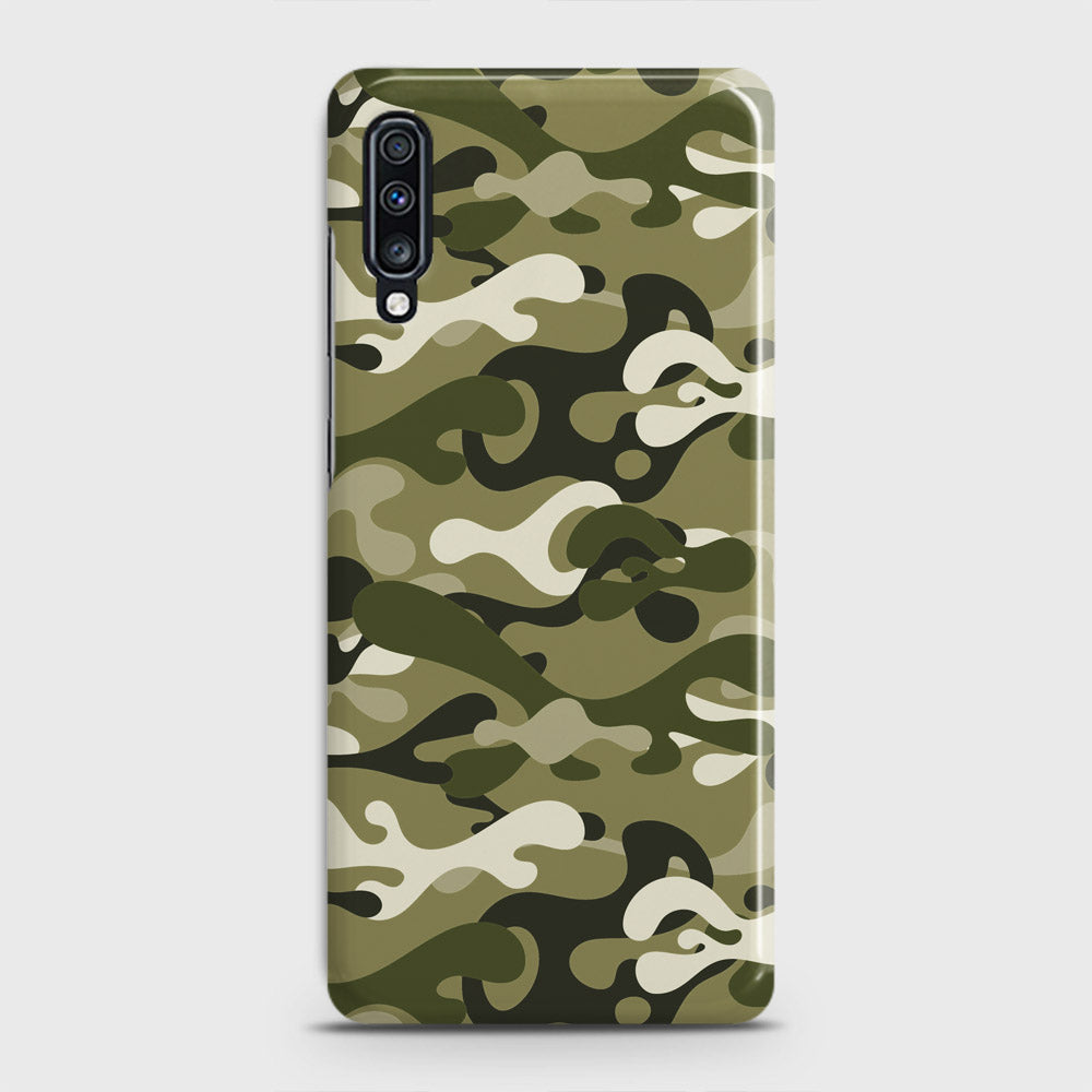 Samsung Galaxy A70 Cover - Camo Series - Light Green Design - Matte Finish - Snap On Hard Case with LifeTime Colors Guarantee