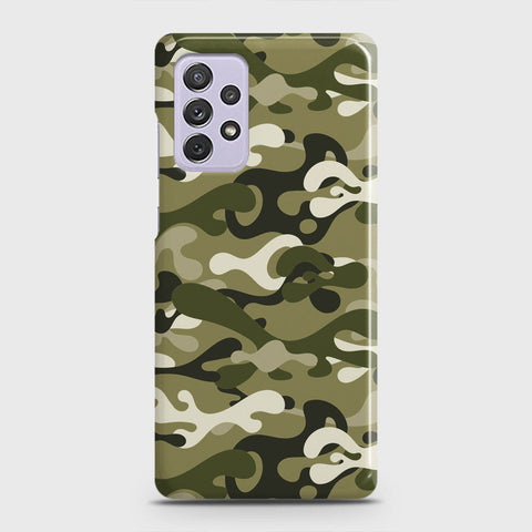 Samsung Galaxy A72 Cover - Camo Series - Light Green Design - Matte Finish - Snap On Hard Case with LifeTime Colors Guarantee