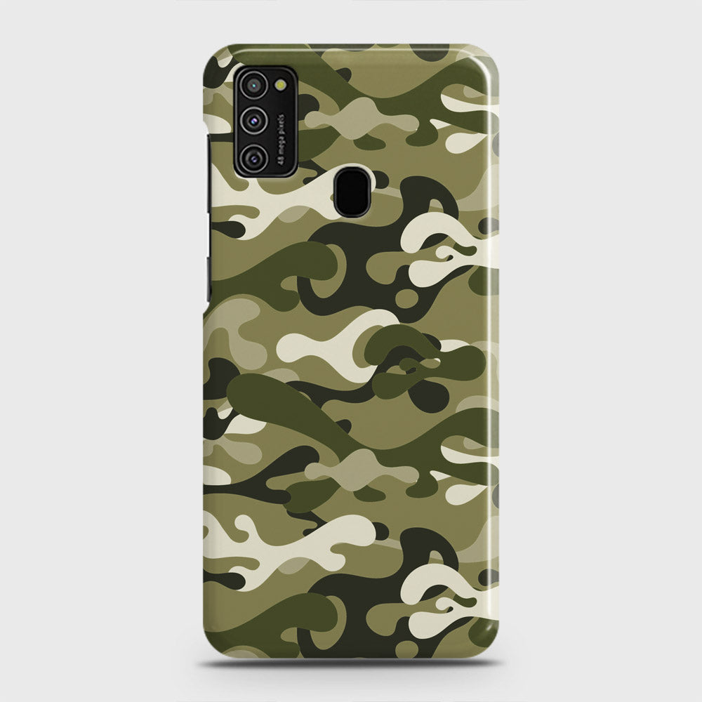 Samsung Galaxy M21 Cover - Camo Series - Light Green Design - Matte Finish - Snap On Hard Case with LifeTime Colors Guarantee