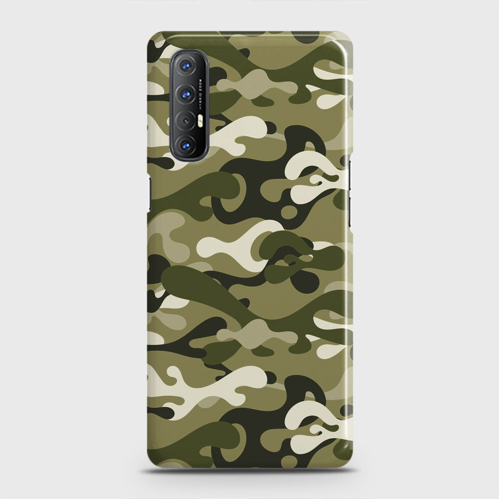Oppo Reno 3 Pro Cover - Camo Series - Light Green Design - Matte Finish - Snap On Hard Case with LifeTime Colors Guarantee