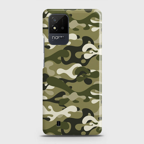 Realme Narzo 50i Cover - Camo Series - Light Green Design - Matte Finish - Snap On Hard Case with LifeTime Colors Guarantee
