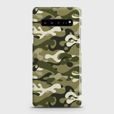 Samsung Galaxy S10 5G Cover - Camo Series - Light Green Design - Matte Finish - Snap On Hard Case with LifeTime Colors Guarantee
