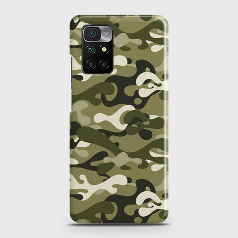 Xiaomi Redmi 10 Cover - Camo Series - Light Green Design - Matte Finish - Snap On Hard Case with LifeTime Colors Guarantee