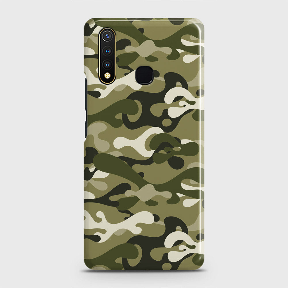 Vivo Y19 Cover - Camo Series - Light Green Design - Matte Finish - Snap On Hard Case with LifeTime Colors Guarantee
