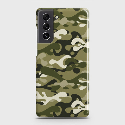 Samsung Galaxy S21 FE 5G Cover - Camo Series - Light Green Design - Matte Finish - Snap On Hard Case with LifeTime Colors Guarantee
