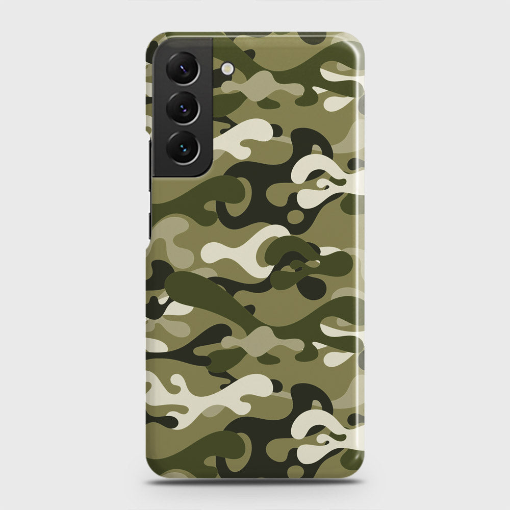 Samsung Galaxy S22 5G Cover - Camo Series - Light Green Design - Matte Finish - Snap On Hard Case with LifeTime Colors Guarantee
