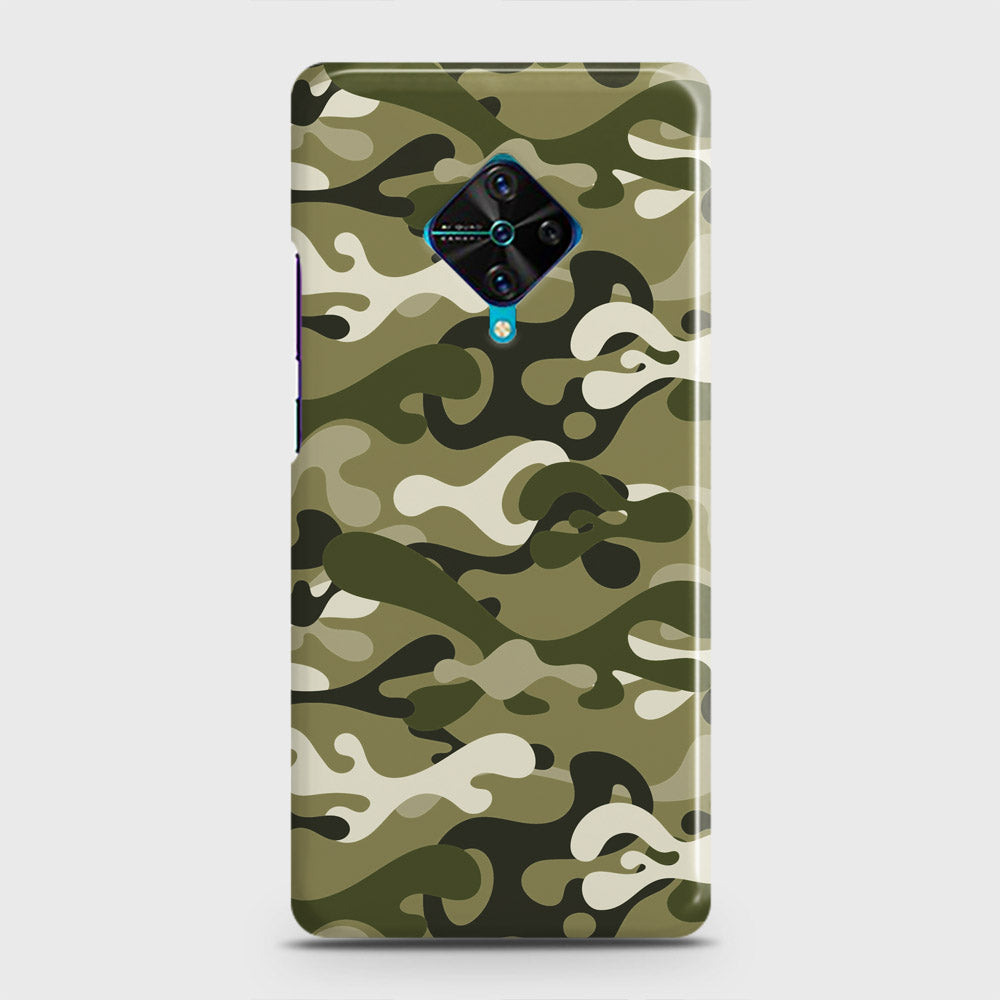 Vivo S1 Pro  Cover - Camo Series - Light Green Design - Matte Finish - Snap On Hard Case with LifeTime Colors Guarantee