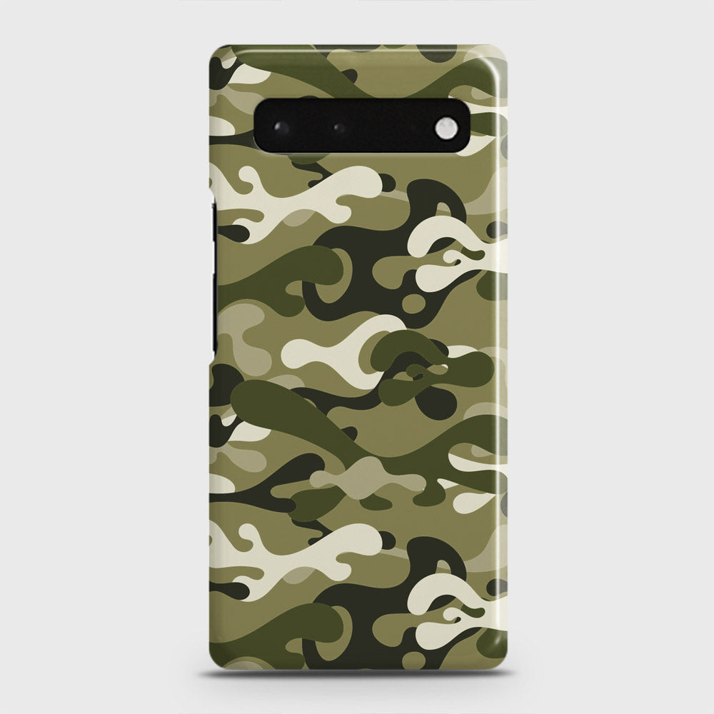 Google Pixel 6 Cover - Camo Series - Light Green Design - Matte Finish - Snap On Hard Case with LifeTime Colors Guarantee
