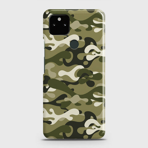 Google Pixel 5a 5G Cover - Camo Series - Light Green Design - Matte Finish - Snap On Hard Case with LifeTime Colors Guarantee