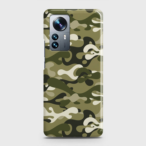 Xiaomi 12 Pro Cover - Camo Series - Light Green Design - Matte Finish - Snap On Hard Case with LifeTime Colors Guarantee
