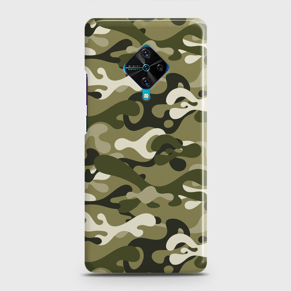 Vivo Y51 (2020 September)  Cover - Camo Series - Light Green Design - Matte Finish - Snap On Hard Case with LifeTime Colors Guarantee