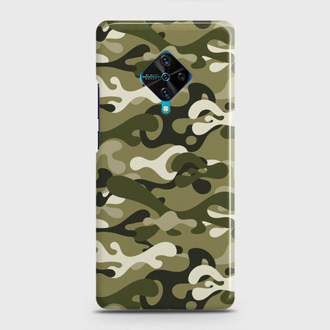 Vivo Y51 (2020 September)  Cover - Camo Series - Light Green Design - Matte Finish - Snap On Hard Case with LifeTime Colors Guarantee