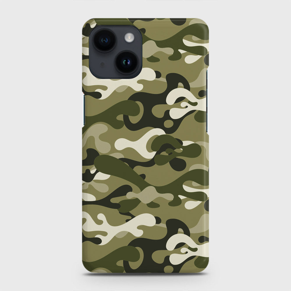 iPhone 14 Plus Cover - Camo Series - Light Green Design - Matte Finish - Snap On Hard Case with LifeTime Colors Guarantee