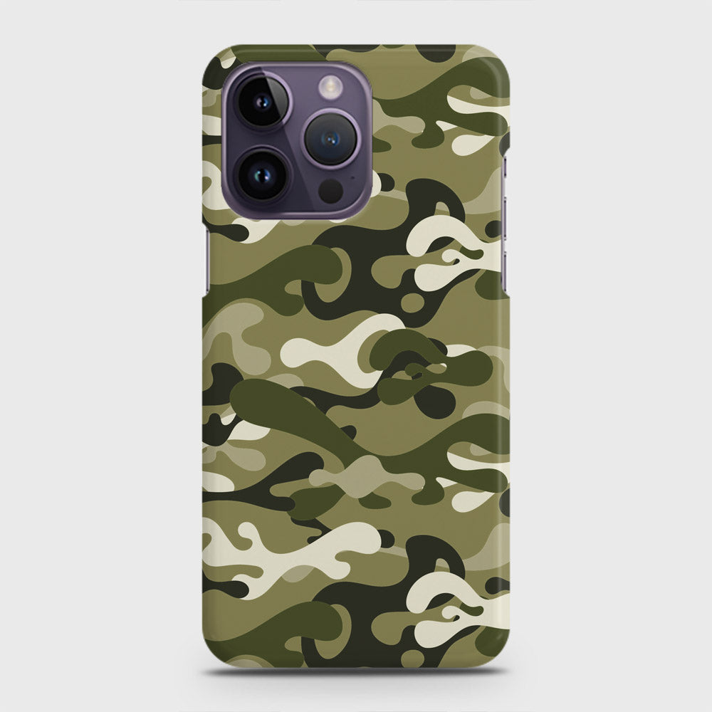 iPhone 14 Pro Max Cover - Camo Series - Light Green Design - Matte Finish - Snap On Hard Case with LifeTime Colors Guarantee