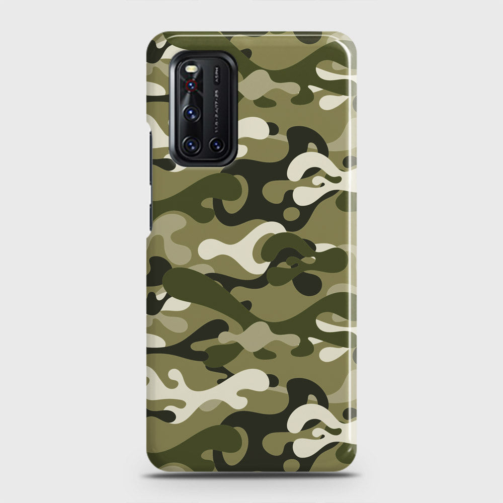 Vivo V19  Cover - Camo Series - Light Green Design - Matte Finish - Snap On Hard Case with LifeTime Colors Guarantee