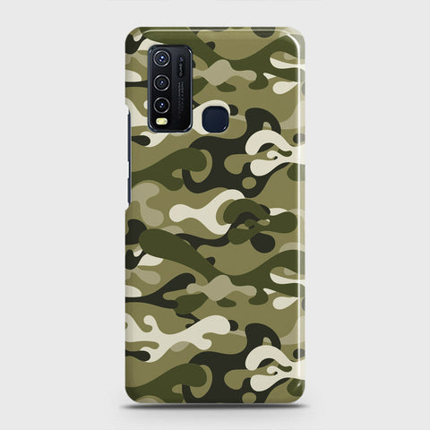 Vivo Y50  Cover - Camo Series - Light Green Design - Matte Finish - Snap On Hard Case with LifeTime Colors Guarantee