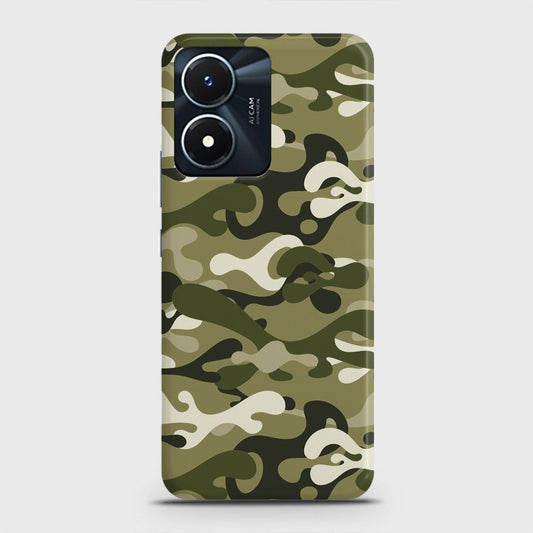 Vivo Y02s Cover - Camo Series - Light Green Design - Matte Finish - Snap On Hard Case with LifeTime Colors Guarantee