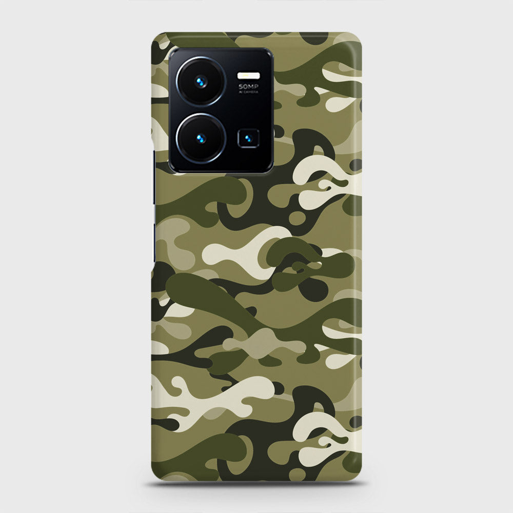 Vivo Y35 Cover - Camo Series - Light Green Design - Matte Finish - Snap On Hard Case with LifeTime Colors Guarantee