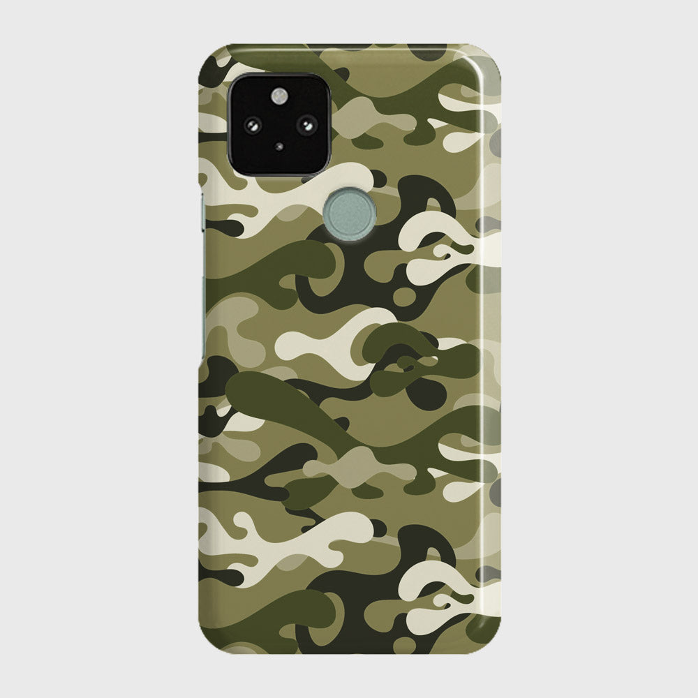 Google Pixel 5 XL Cover - Camo Series - Light Green Design - Matte Finish - Snap On Hard Case with LifeTime Colors Guarantee