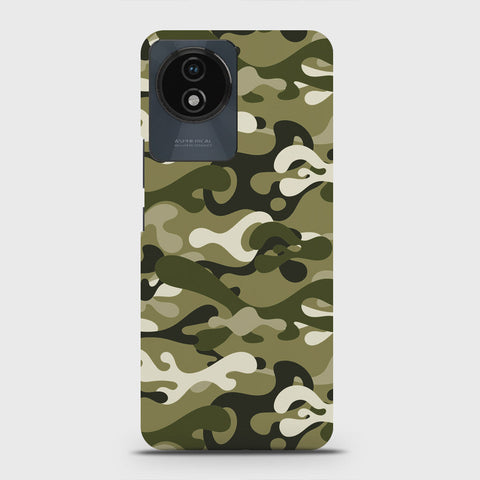 Vivo Y02 Cover - Camo Series - Light Green Design - Matte Finish - Snap On Hard Case with LifeTime Colors Guarantee