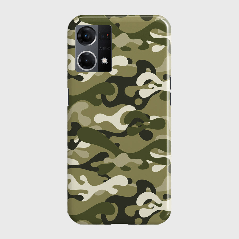 Oppo F21 Pro 4G Cover - Camo Series - Light Green Design - Matte Finish - Snap On Hard Case with LifeTime Colors Guarantee