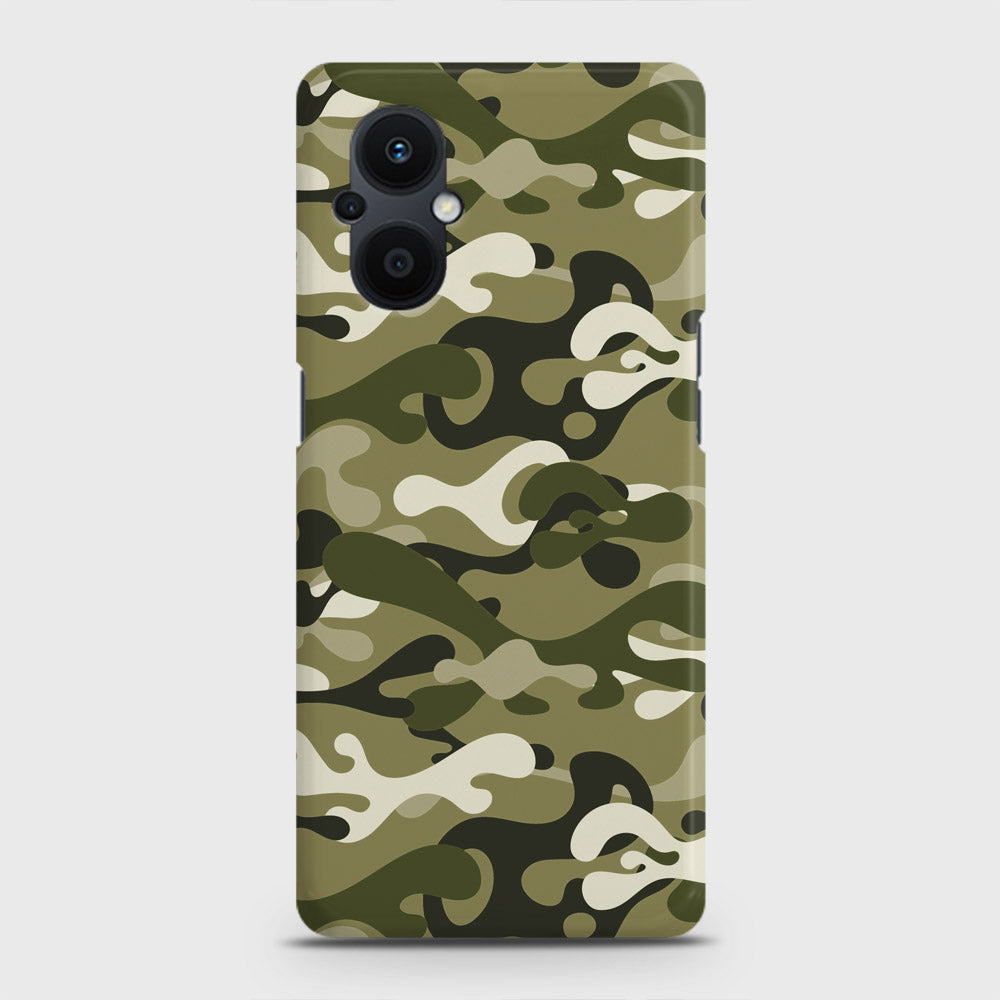 Oppo F21 Pro 5G Cover - Camo Series - Light Green Design - Matte Finish - Snap On Hard Case with LifeTime Colors Guarantee