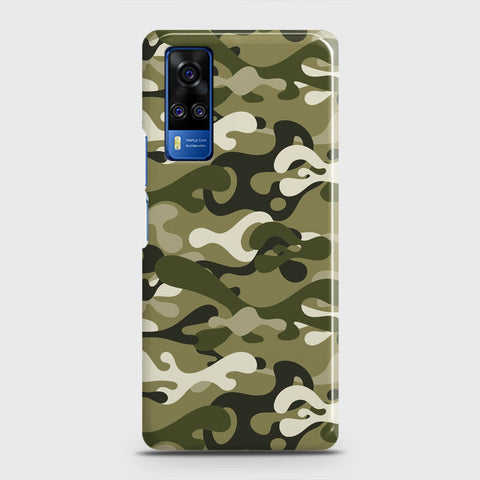 Vivo Y51 2020  Cover - Camo Series - Light Green Design - Matte Finish - Snap On Hard Case with LifeTime Colors Guarantee