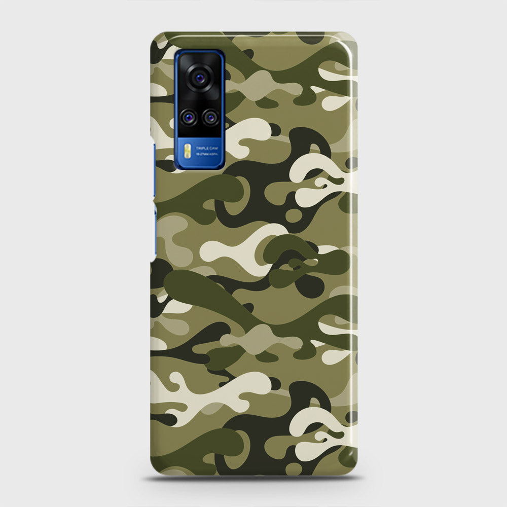 Vivo Y51a  Cover - Camo Series - Light Green Design - Matte Finish - Snap On Hard Case with LifeTime Colors Guarantee