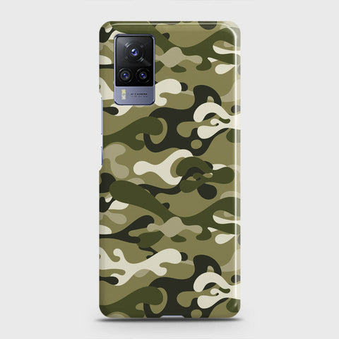 Vivo X60 Pro  Cover - Camo Series - Light Green Design - Matte Finish - Snap On Hard Case with LifeTime Colors Guarantee