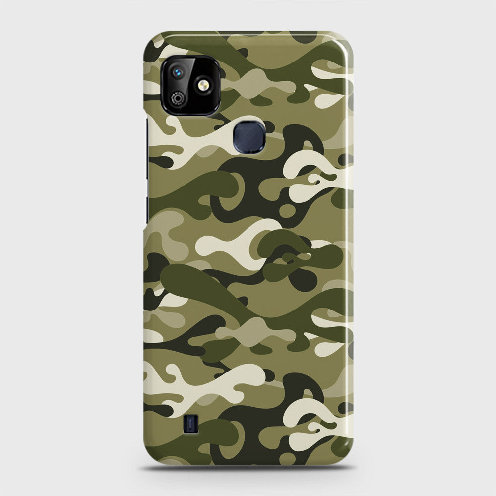 Infinix Smart HD 2021 Cover - Camo Series - Light Green Design - Matte Finish - Snap On Hard Case with LifeTime Colors Guarantee