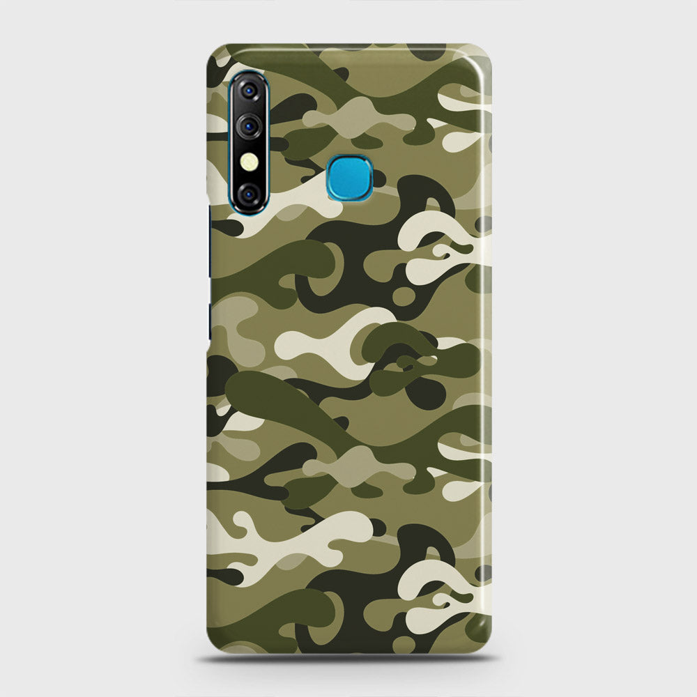 Infinix Hot 8 Cover - Camo Series - Light Green Design - Matte Finish - Snap On Hard Case with LifeTime Colors Guarantee