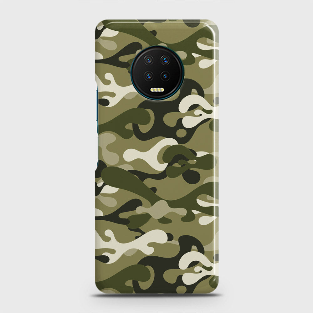 Infinix Note 7 Cover - Camo Series - Light Green Design - Matte Finish - Snap On Hard Case with LifeTime Colors Guarantee