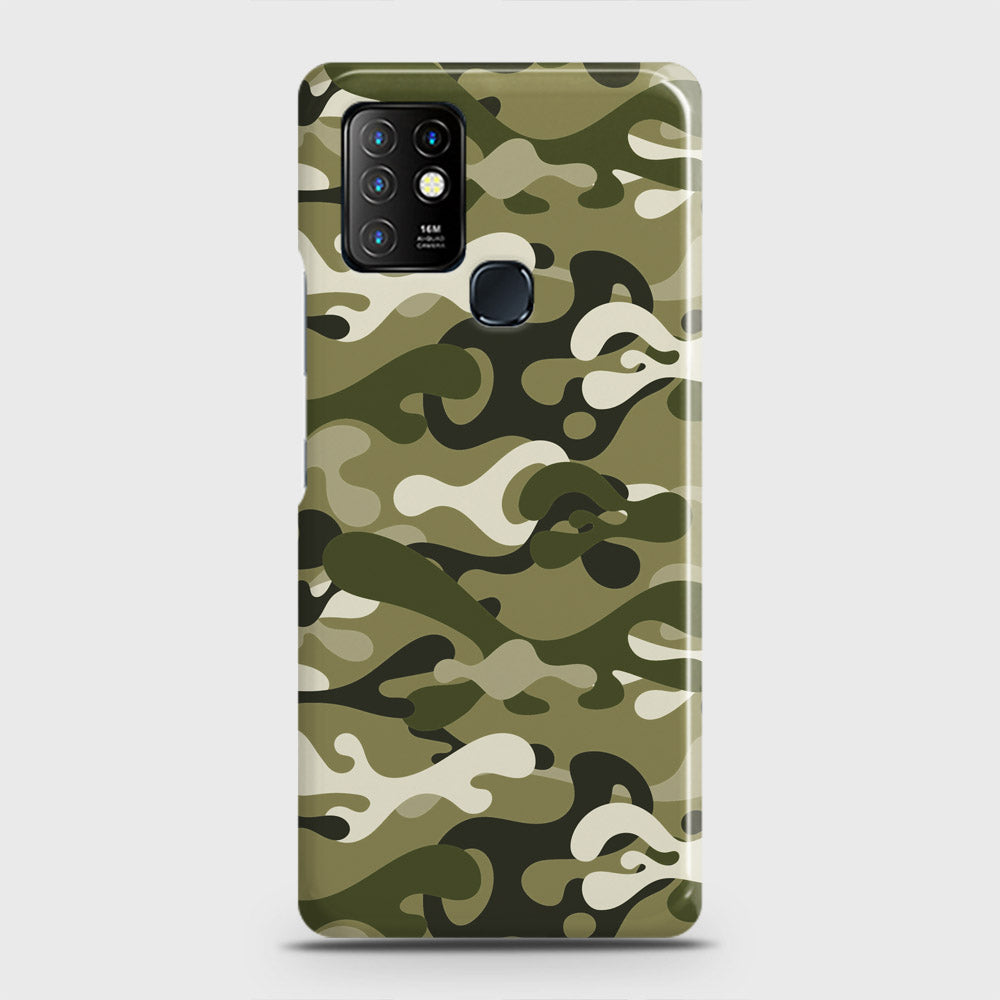 Infinix Hot 10 Cover - Camo Series - Light Green Design - Matte Finish - Snap On Hard Case with LifeTime Colors Guarantee