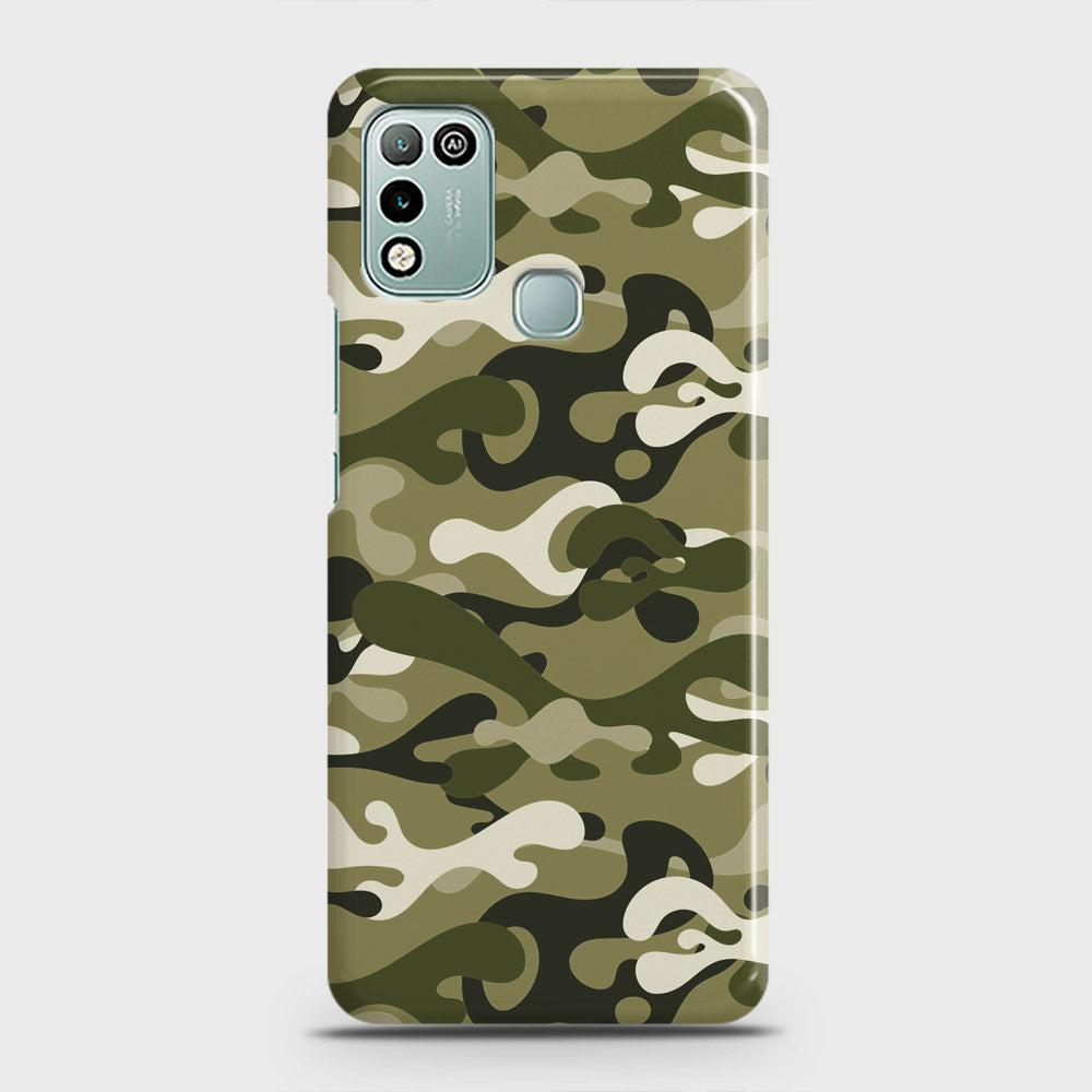 Infinix Hot 10 Play Cover - Camo Series - Light Green Design - Matte Finish - Snap On Hard Case with LifeTime Colors Guarantee