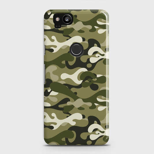 Google Pixel 2 Cover - Camo Series - Light Green Design - Matte Finish - Snap On Hard Case with LifeTime Colors Guarantee