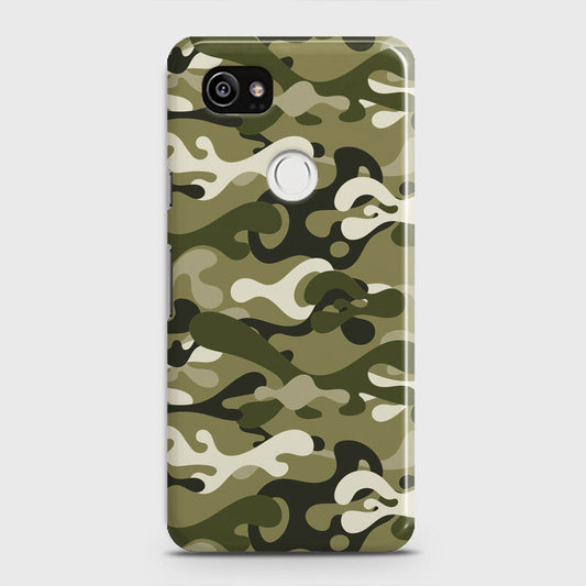 Google Pixel 2 XL Cover - Camo Series - Light Green Design - Matte Finish - Snap On Hard Case with LifeTime Colors Guarantee